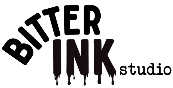 Logo of Bitter Ink Studio with black text on a white background